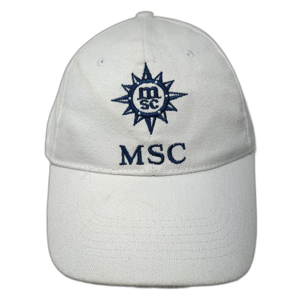 MSC Slideback 5 Panel Cap White One Size Adjustable Embroidered Vented Holes